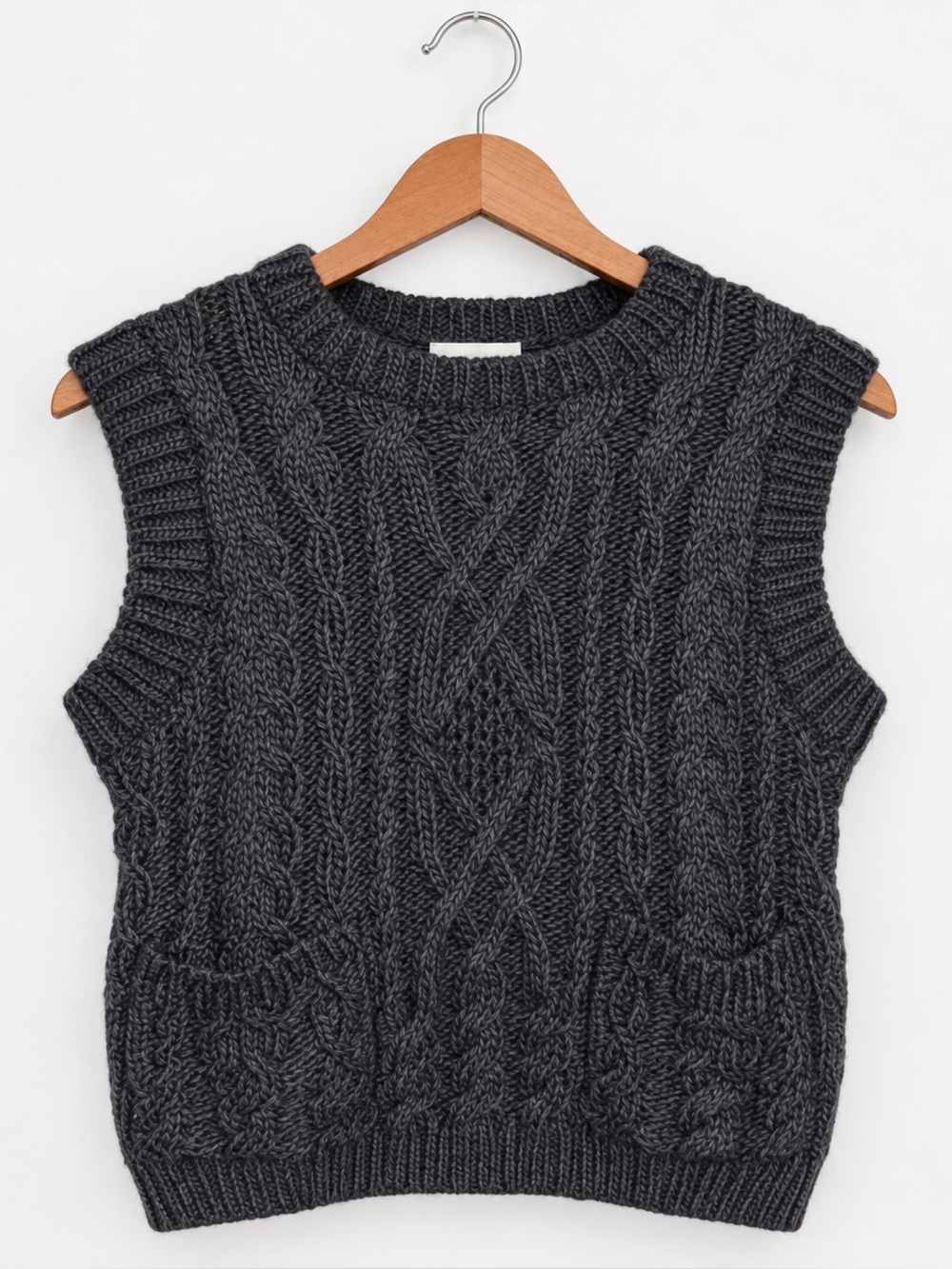 EDIT by Jason Wu Cable Knit Sleeveless Sweater Vest | Grey | NWOT